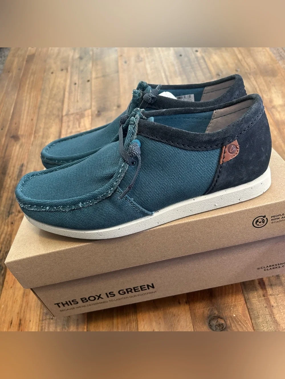 New Clarks SHACRELITE Moc Loafers Blue Size 10M Men’s Shoes Slip On Casual